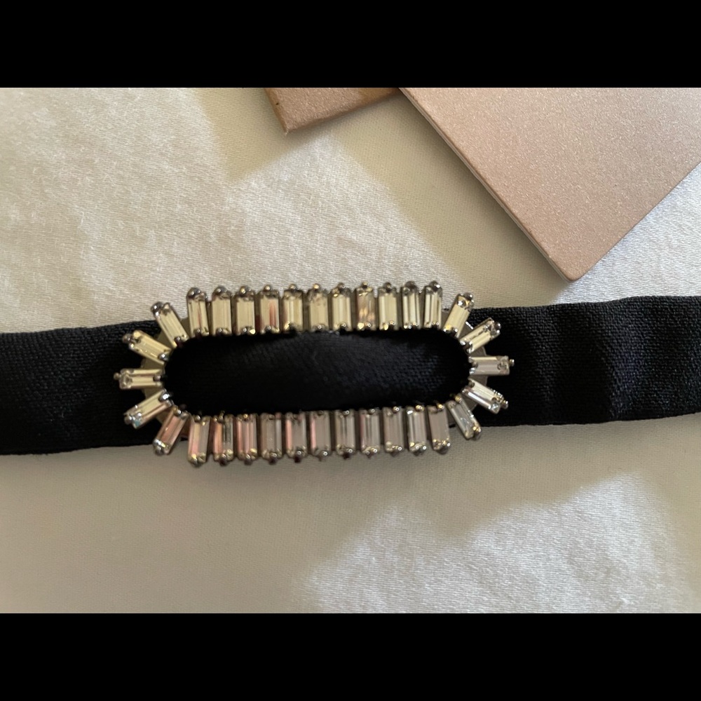 No. 21 black fabric belt with delicious rhinestone detail.